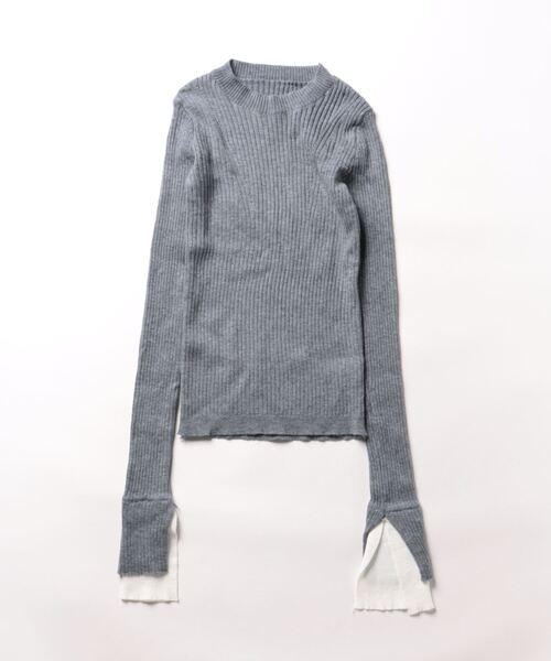 esutoreja(エストレジャ)の「レイヤードスリットデザインニット(ニット/セーター・レディース・ブラック/グレー・FREE)」の8枚目の写真