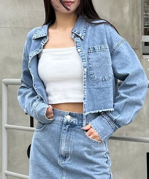 INGNI（イング）の「クロップド丈デニムシャツ／Ａ（シャツ/ブラウス・レディース・グレー/ブルー系その他3・M）」の13枚目の写真