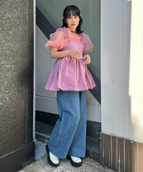 Candy Stripper（キャンディストリッパー）の「TINY FLOWER MINI ワンピース（ワンピース・レディース・ピンク/ブラック/ライトブルー・2）」の8枚目の写真