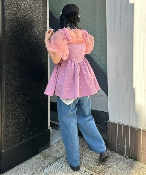 Candy Stripper（キャンディストリッパー）の「TINY FLOWER MINI ワンピース（ワンピース・レディース・ピンク/ブラック/ライトブルー・2）」の11枚目の写真