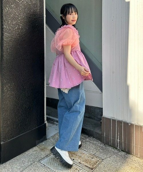 Candy Stripper（キャンディストリッパー）の「TINY FLOWER MINI ワンピース（ワンピース・レディース・ピンク/ブラック/ライトブルー・2）」の10枚目の写真