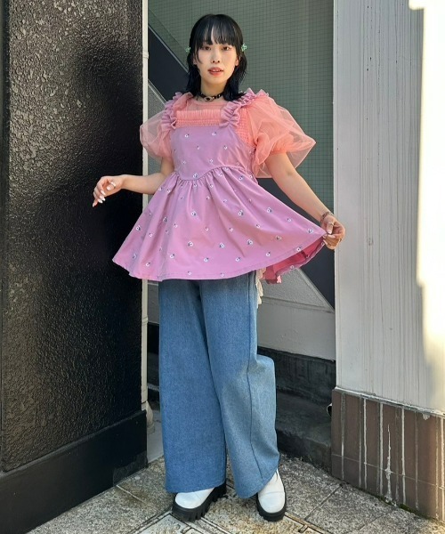 Candy Stripper（キャンディストリッパー）の「TINY FLOWER MINI ワンピース（ワンピース・レディース・ピンク/ブラック/ライトブルー・2）」の9枚目の写真