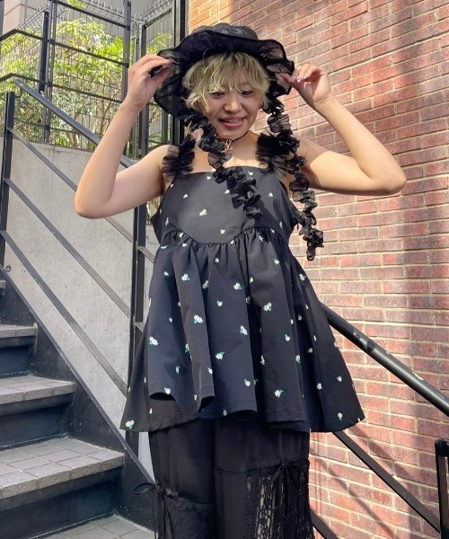 Candy Stripper（キャンディストリッパー）の「TINY FLOWER MINI ワンピース（ワンピース・レディース・ピンク/ブラック/ライトブルー・2）」の12枚目の写真