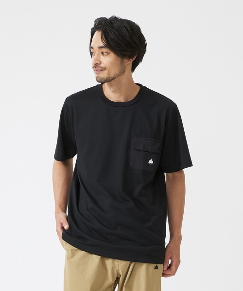 LOGOS（ロゴス）の「【LOGOS by LIPNER/ロゴスバイリプナー】ビックシルエット ポケット付ショートスリーブTシャツ（Tシャツ/カットソー・メンズ・サンドベージュ/ネイビー/ブラック・XL/L/M）」の4枚目の写真