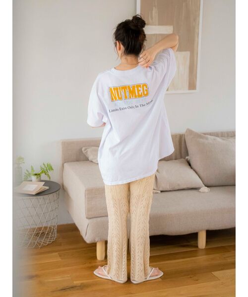 NutmegMills（ナツメグミルズ）の「NUTMEG別注 ビッグロゴTee（Tシャツ/カットソー・レディース・オフホワイト/チャコールグレー/ライトグレー・FREE）」の14枚目の写真