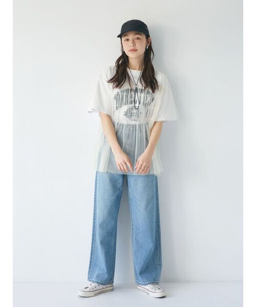 NutmegMills（ナツメグミルズ）の「NUTMEG別注 ビッグロゴTee（Tシャツ/カットソー・レディース・オフホワイト/チャコールグレー/ライトグレー・FREE）」の17枚目の写真