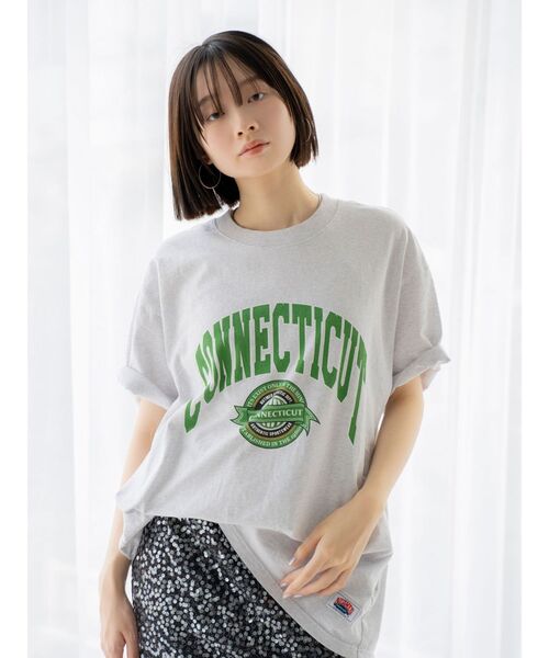 NutmegMills（ナツメグミルズ）の「NUTMEG別注 ビッグロゴTee（Tシャツ/カットソー・レディース・オフホワイト/チャコールグレー/ライトグレー・FREE）」の18枚目の写真