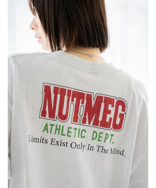 NutmegMills（ナツメグミルズ）の「NUTMEG別注 ビッグロゴTee（Tシャツ/カットソー・レディース・オフホワイト/チャコールグレー/ライトグレー・FREE）」の21枚目の写真