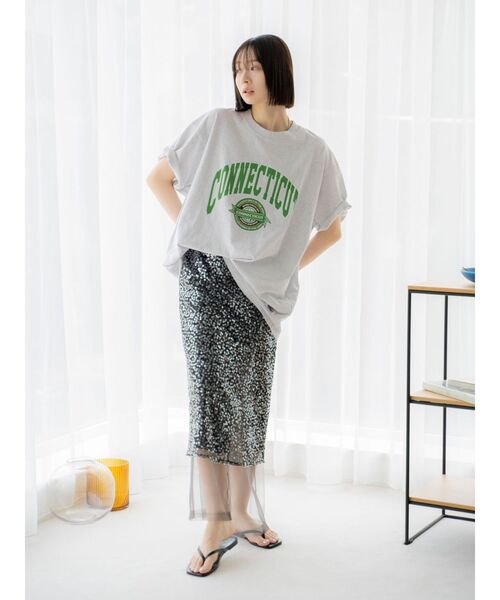 NutmegMills（ナツメグミルズ）の「NUTMEG別注 ビッグロゴTee（Tシャツ/カットソー・レディース・オフホワイト/チャコールグレー/ライトグレー・FREE）」の22枚目の写真