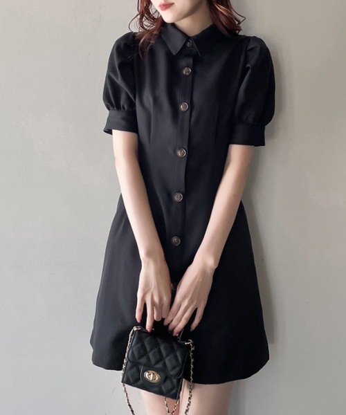 TORTE(トルテ)の「バックレーシングシャツワンピース(ワンピース・レディース・ブラック/グレー/ブラック系その他/グレー系その他・FREE)」の2枚目の写真