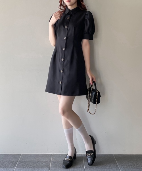 TORTE(トルテ)の「バックレーシングシャツワンピース(ワンピース・レディース・ブラック/グレー/ブラック系その他/グレー系その他・FREE)」の10枚目の写真