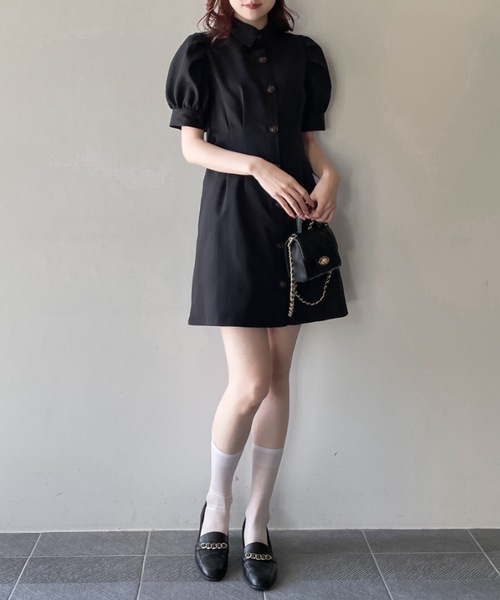 TORTE(トルテ)の「バックレーシングシャツワンピース(ワンピース・レディース・ブラック/グレー/ブラック系その他/グレー系その他・FREE)」の9枚目の写真
