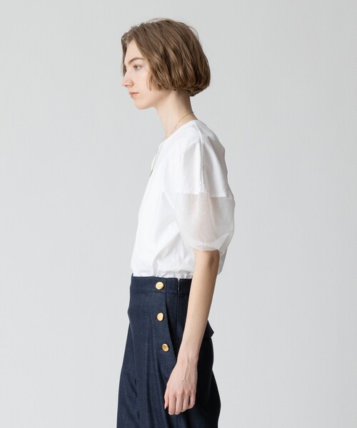 allureville（アルアバイル）の「シアーランタンスリーブカットソー（Tシャツ/カットソー・レディース・ブラック/オフホワイト・2）」の13枚目の写真