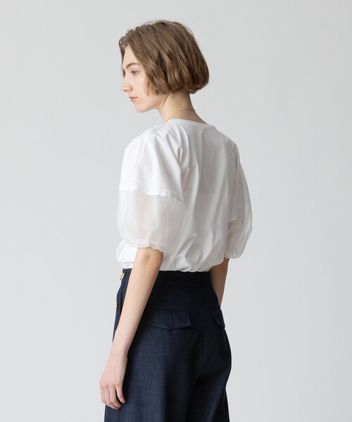 allureville（アルアバイル）の「シアーランタンスリーブカットソー（Tシャツ/カットソー・レディース・ブラック/オフホワイト・2）」の14枚目の写真