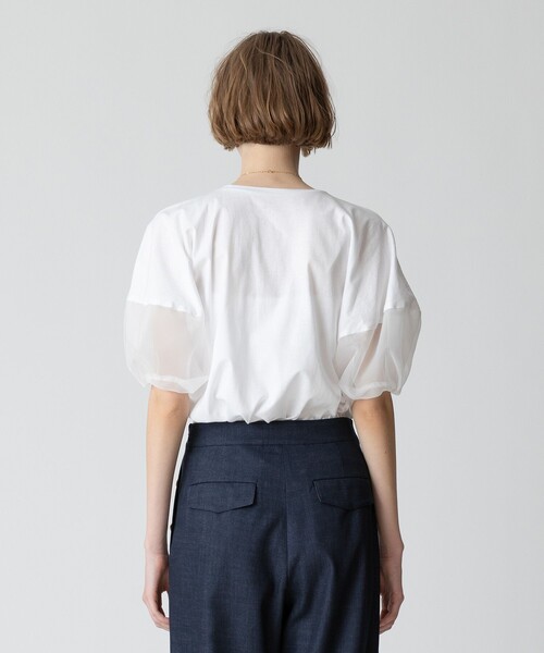 allureville（アルアバイル）の「シアーランタンスリーブカットソー（Tシャツ/カットソー・レディース・ブラック/オフホワイト・2）」の15枚目の写真