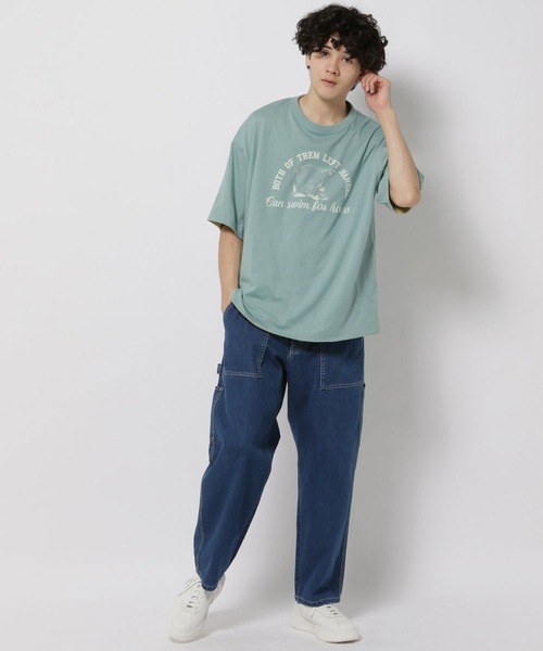 niko and...(ニコアンド)の「【UNISEX】アニマルパターンリバーシブルTシャツ(Tシャツ/カットソー・メンズ・ライトグリーン/ネイビー/ラベンダー/アイボリー・MEDIUM/LARGE)」の18枚目の写真