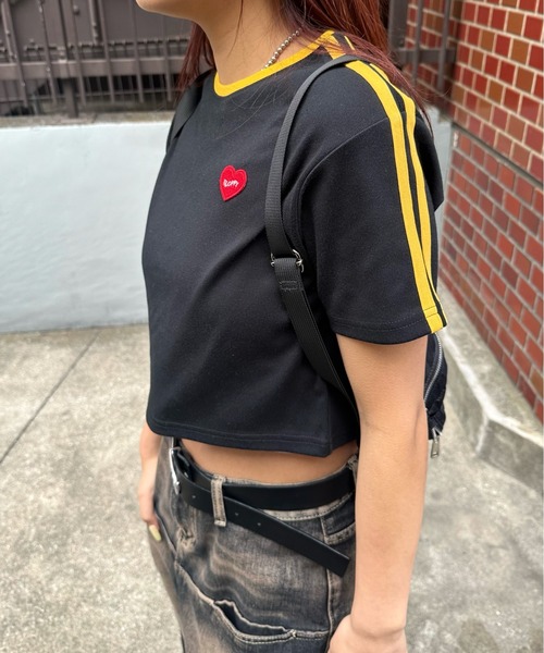 WHO'S WHO gallery(フーズフーギャラリー)の「【SLOPPY/スロッピー】ハートラインTEE(Tシャツ/カットソー・レディース・グレー/オフホワイト/ブラック/レッド/ネイビー/レッド系その他/ブラック系その他/ブルー系その他/カーキ・FREE)」の17枚目の写真