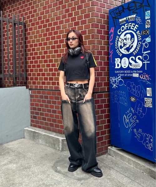 WHO'S WHO gallery(フーズフーギャラリー)の「【SLOPPY/スロッピー】ハートラインTEE(Tシャツ/カットソー・レディース・グレー/オフホワイト/ブラック/レッド/ネイビー/レッド系その他/ブラック系その他/ブルー系その他/カーキ・FREE)」の18枚目の写真