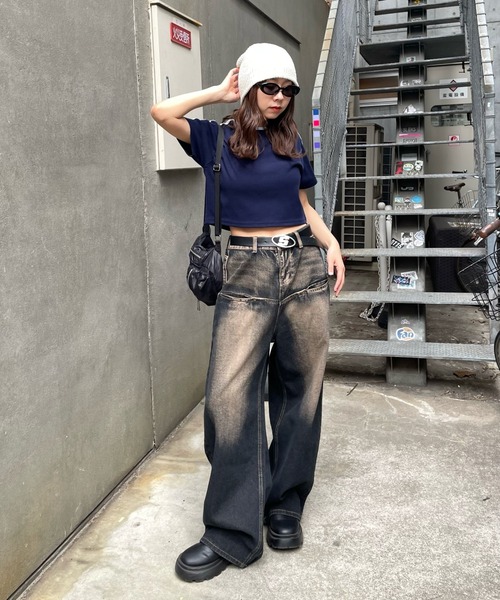 WHO'S WHO gallery(フーズフーギャラリー)の「【SLOPPY/スロッピー】ハートラインTEE(Tシャツ/カットソー・レディース・グレー/オフホワイト/ブラック/レッド/ネイビー/レッド系その他/ブラック系その他/ブルー系その他/カーキ・FREE)」の14枚目の写真