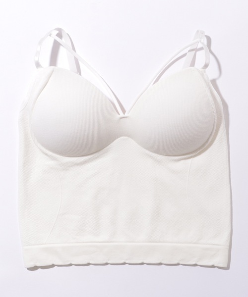 Lace Ladies(レースレディース)の「ソリッドカラー コンパクト カップ付き リブ キャミソール(キャミソール・レディース・グレー/ブラック/ブラウン/ホワイト・FREE)」の9枚目の写真