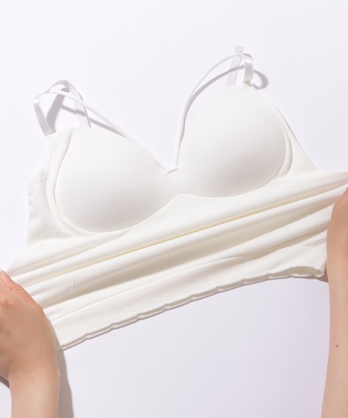 Lace Ladies(レースレディース)の「ソリッドカラー コンパクト カップ付き リブ キャミソール(キャミソール・レディース・グレー/ブラック/ブラウン/ホワイト・FREE)」の14枚目の写真