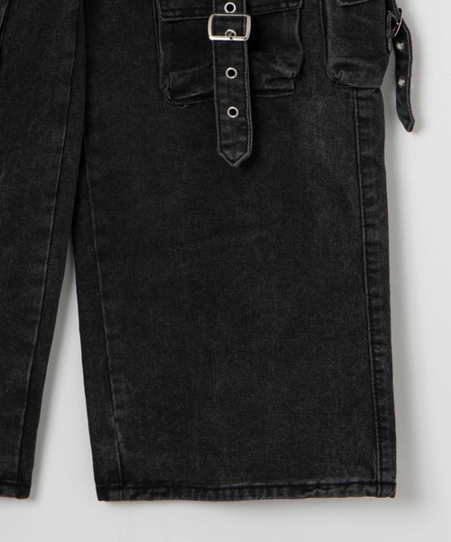 Figments（フィグメンツ）の「マルチカーゴワイドデニムパンツ（デニムパンツ・レディース・ブラック/パープル・LARGE/MEDIUM）」の17枚目の写真