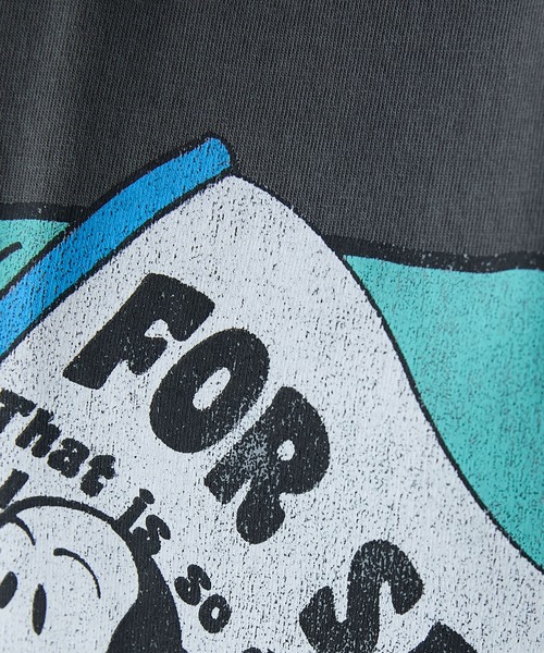 forksy.(フォルクシー)の「【forksy.】ヴィンテージライクピグメントキャラクターグラフィックプリント半袖Tシャツ(Tシャツ/カットソー・レディース・チャコール/アイボリー・FREE)」の7枚目の写真