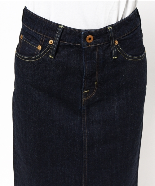earth music&ecology（アースミュージックアンドエコロジー）の「デニムタイトスカート（デニムスカート・レディース・インディゴブルー/ライトインディゴブルー・MEDIUM/SMALL/LARGE）」の6枚目の写真