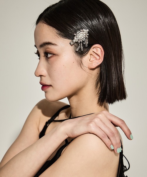 tanakadaisuke バレッタ tanakadaisuke/タナカダイスケ】crystal hair clip left