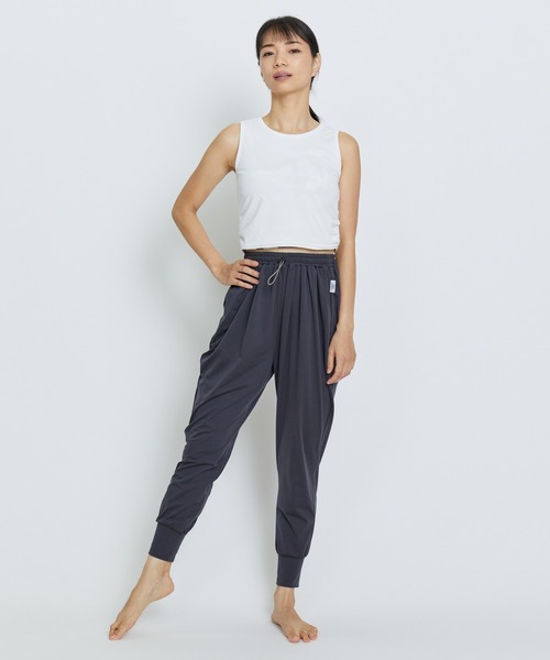 Julier Yoga and Relax（ジュリエヨガアンドリラックス）の「Julier (定番)Ecocoベア天竺ショートトップス（Tシャツ/カットソー・レディース・チャコール/ホワイト/ブルー・0/1）」の9枚目の写真