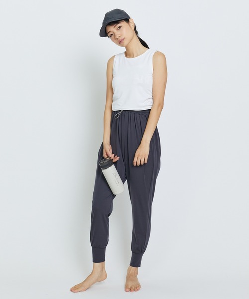 Julier Yoga and Relax（ジュリエヨガアンドリラックス）の「Julier (定番)Ecocoベア天竺ショートトップス（Tシャツ/カットソー・レディース・チャコール/ホワイト/ブルー・0/1）」の12枚目の写真