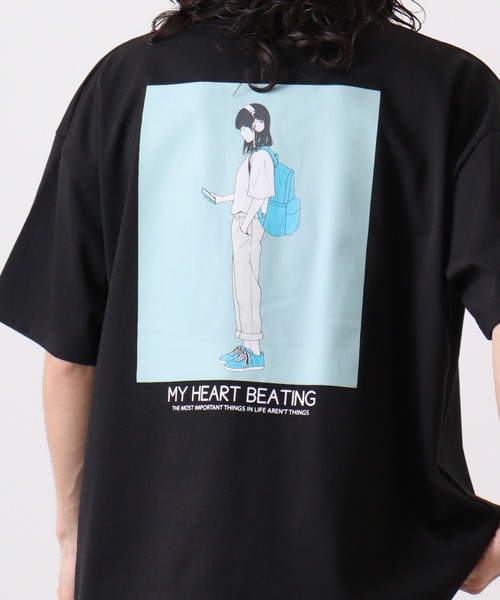 FUNALIVE（ファンアライブ）の「天竺 EMOﾌﾟﾘﾝﾄTｼｬﾂ 半袖（Tシャツ/カットソー・メンズ・グレー系2/ホワイト系1/ホワイト系3/ホワイト系2/グレー系1/ブラック系3/ブラック系2/ブラック系1/グレー系3・L/M/XL）」の6枚目の写真