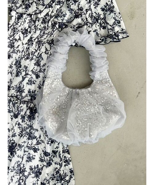 dazzlin（ダズリン）の「オーガンチュールBAG（ハンドバッグ・レディース・ブラック/グレー/オフホワイト/ピンク/ブルー/グリーン/アイボリー・FREE）」の4枚目の写真