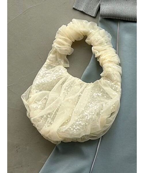 dazzlin（ダズリン）の「オーガンチュールBAG（ハンドバッグ・レディース・ブラック/グレー/オフホワイト/ピンク/ブルー/グリーン/アイボリー・FREE）」の3枚目の写真