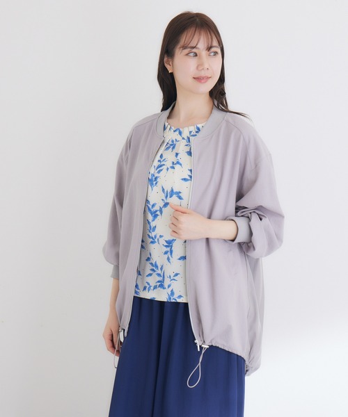 【KATHARINE ROSS】綿強撚×異素材ロングZIPパーカー