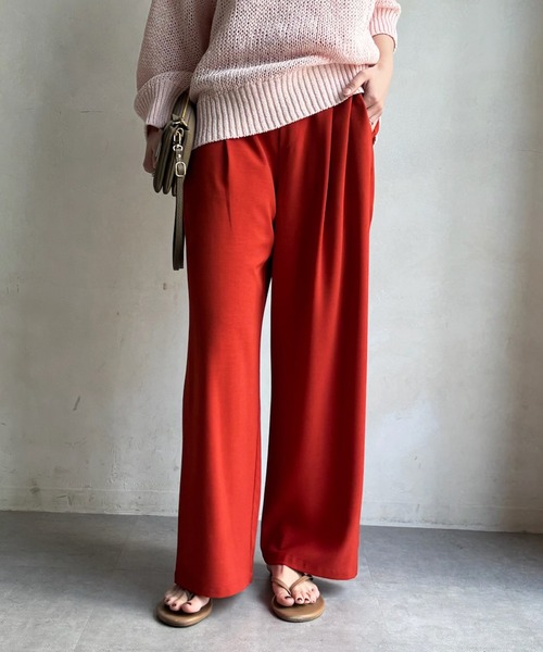 DouDou（ドゥドゥ）の「接触冷感ワイドパンツ（スラックス・レディース・オレンジ/チャコールグレー/ブラック/ベージュ・FREE）」の10枚目の写真