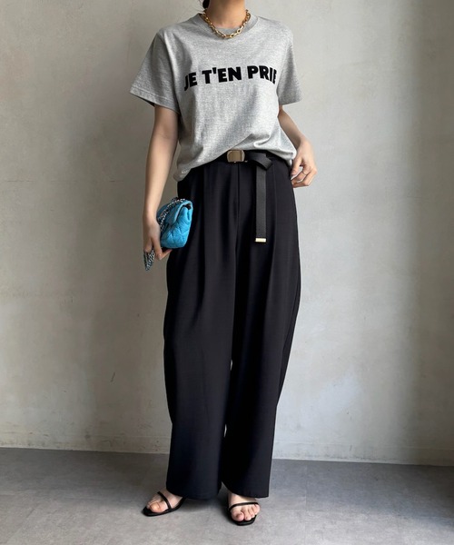 DouDou（ドゥドゥ）の「接触冷感ワイドパンツ（スラックス・レディース・オレンジ/チャコールグレー/ブラック/ベージュ・FREE）」の14枚目の写真