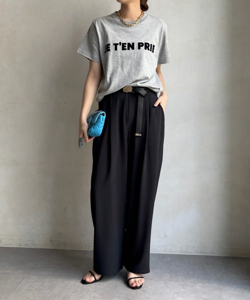 DouDou（ドゥドゥ）の「接触冷感ワイドパンツ（スラックス・レディース・オレンジ/チャコールグレー/ブラック/ベージュ・FREE）」の15枚目の写真