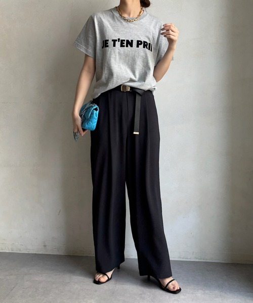 DouDou（ドゥドゥ）の「接触冷感ワイドパンツ（スラックス・レディース・オレンジ/チャコールグレー/ブラック/ベージュ・FREE）」の16枚目の写真