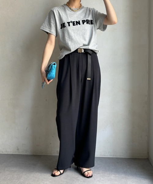 DouDou（ドゥドゥ）の「接触冷感ワイドパンツ（スラックス・レディース・オレンジ/チャコールグレー/ブラック/ベージュ・FREE）」の17枚目の写真