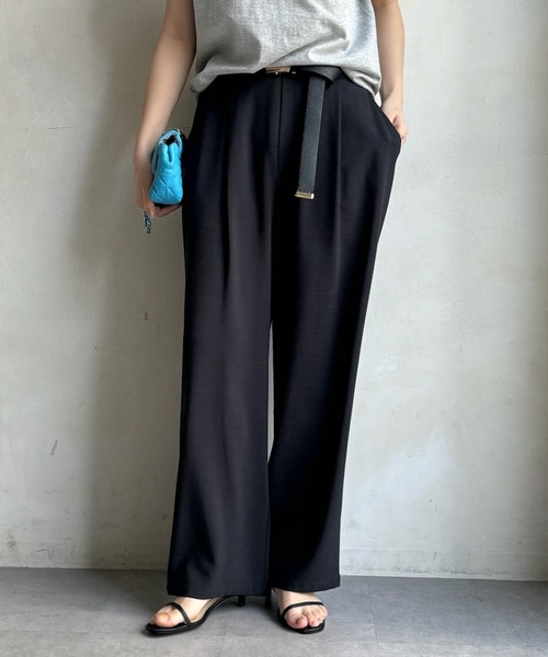 DouDou（ドゥドゥ）の「接触冷感ワイドパンツ（スラックス・レディース・オレンジ/チャコールグレー/ブラック/ベージュ・FREE）」の19枚目の写真