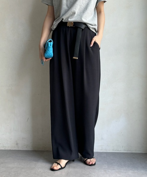 DouDou（ドゥドゥ）の「接触冷感ワイドパンツ（スラックス・レディース・オレンジ/チャコールグレー/ブラック/ベージュ・FREE）」の20枚目の写真