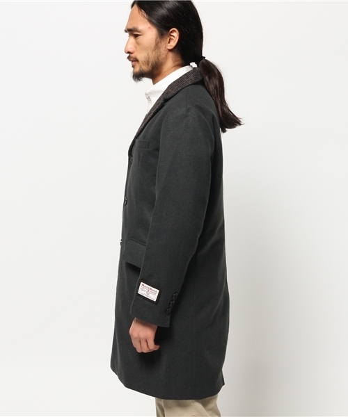 SEVENDAYS=SUNDAY(セブンデイズサンデイ)の「HARRISSツカイ チェスターコート(ピーコート・メンズ・キャメル/ネイビー/チャコールグレー・MEDIUM/SMALL/LARGE)」の4枚目の写真