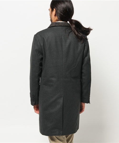 SEVENDAYS=SUNDAY(セブンデイズサンデイ)の「HARRISSツカイ チェスターコート(ピーコート・メンズ・キャメル/ネイビー/チャコールグレー・MEDIUM/SMALL/LARGE)」の5枚目の写真