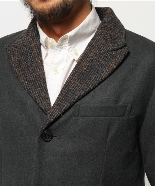 SEVENDAYS=SUNDAY(セブンデイズサンデイ)の「HARRISSツカイ チェスターコート(ピーコート・メンズ・キャメル/ネイビー/チャコールグレー・MEDIUM/SMALL/LARGE)」の7枚目の写真