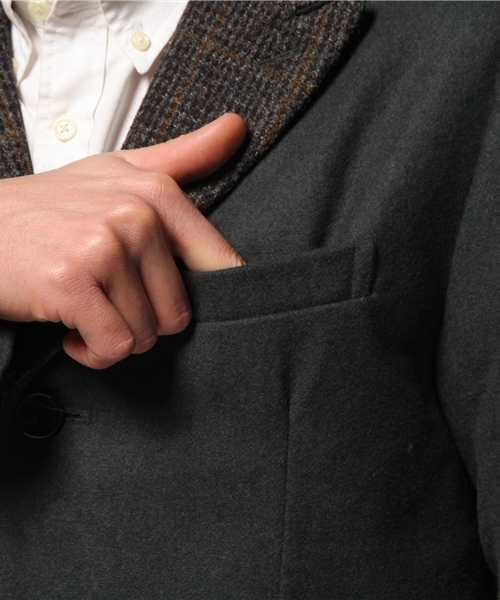 SEVENDAYS=SUNDAY(セブンデイズサンデイ)の「HARRISSツカイ チェスターコート(ピーコート・メンズ・キャメル/ネイビー/チャコールグレー・MEDIUM/SMALL/LARGE)」の9枚目の写真