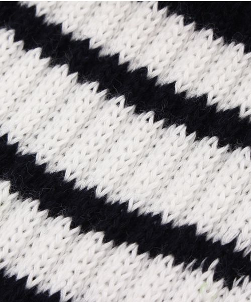 SEVENDAYS=SUNDAY（セブンデイズサンデイ）の「ａｄｂｅｎ　クルーリブ３本ライン（ソックス/靴下・レディース・ネイビー/ホワイト/グレー・FREE）」の4枚目の写真