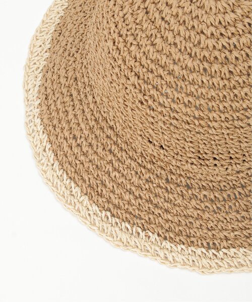 LBC(エルビーシー)の「ライン配色ペーパーハット(ハット・レディース・ベージュ/チャコール・FREE)」の9枚目の写真