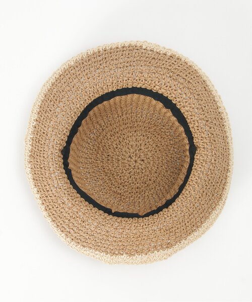 LBC(エルビーシー)の「ライン配色ペーパーハット(ハット・レディース・ベージュ/チャコール・FREE)」の14枚目の写真