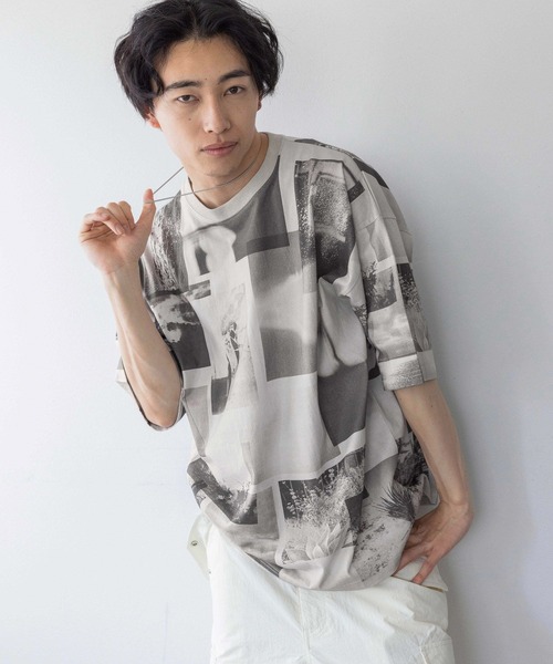 LOWRYS FARM(ローリーズファーム)の「フォトコラージュTSS 120681(Tシャツ/カットソー・メンズ・ホワイト/オレンジ/ネイビー/グリーン・MEDIUM/LARGE)」の8枚目の写真